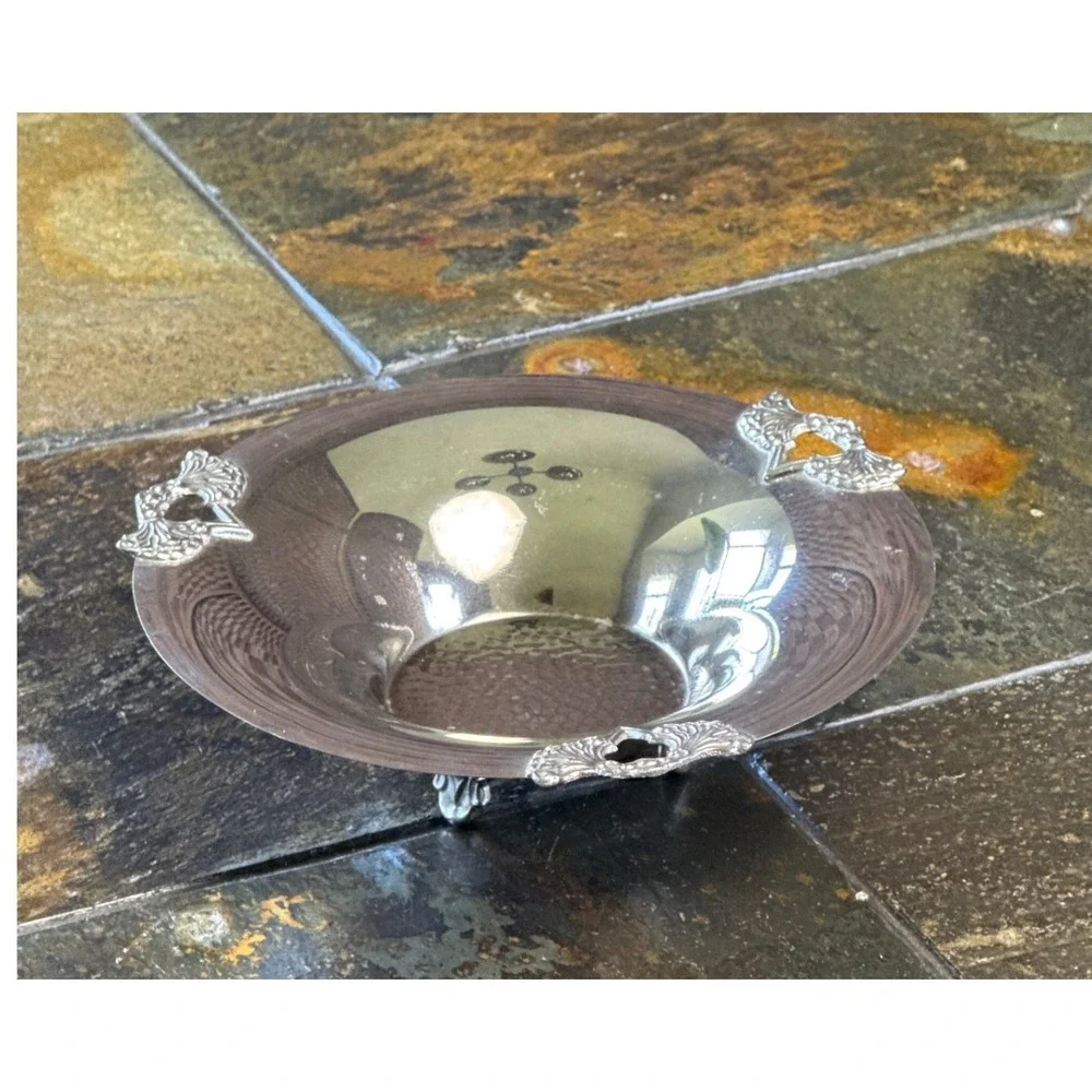 Decorative Footed Hammered Bowl Home Decor 8
